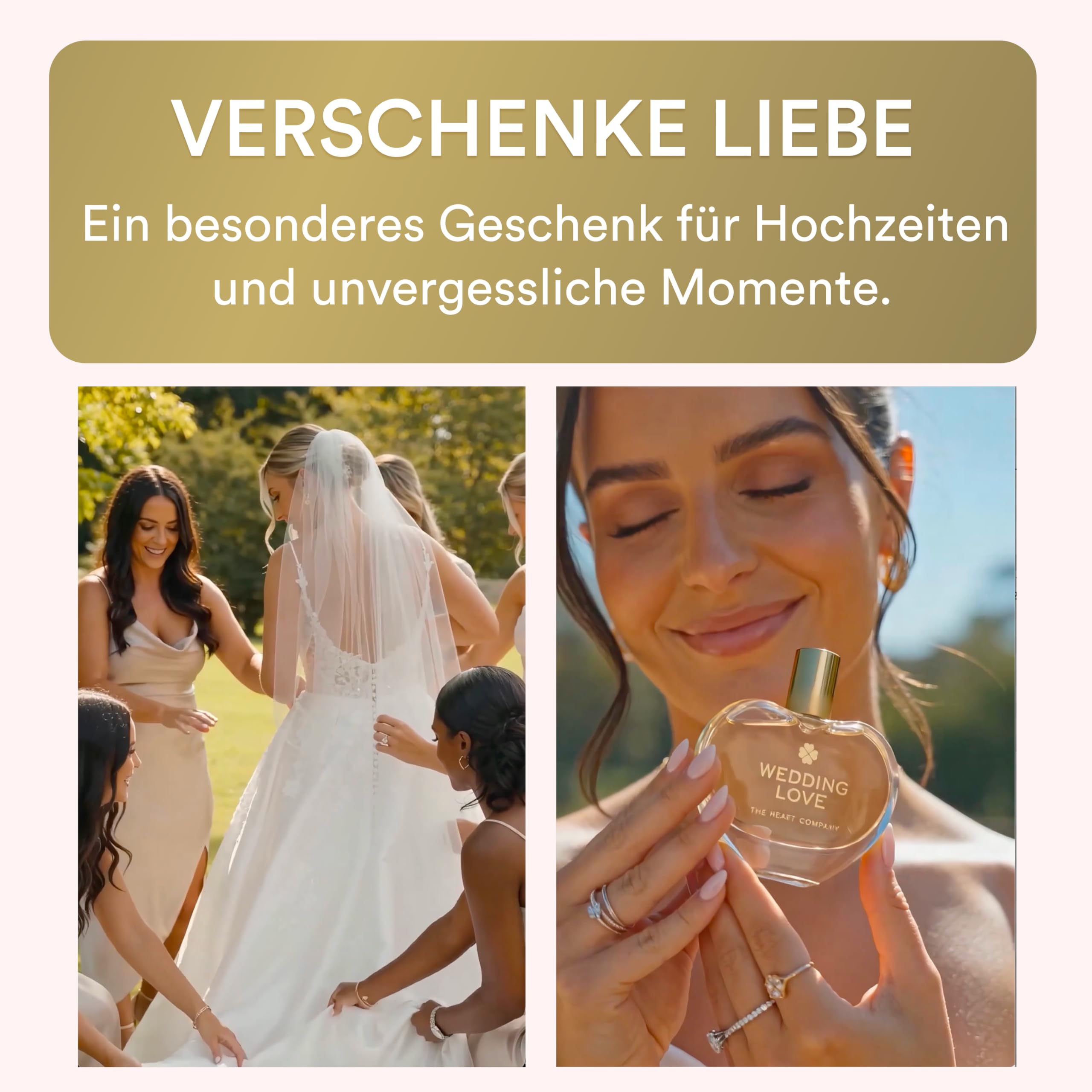 WEDDING LOVE Hochzeitsparfum Damen 75 ml - Veganes Eau de Parfum mit Pfirsich, Aprikose & Vanille - Brautparfüm für Braut & Brautjungfer - Geschenk zur Hochzeit, Verlobung & zum Hochzeitstag 4