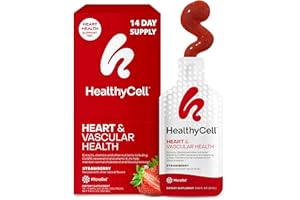 Healthycell Heart & Vascular Health Daily Liquid Supplement - Cardiovascular Support with Beet Root Powder, Resveratrol, CoQ10, Omega-3 & Vitamin K - 14 Gel Packs