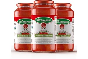 La San Marzano Tomato Basil Sauce, 24 oz, Pasta Sauce Made in Italy, All Purpose Tomato Premium Quality, All Natural, Mediterranean Diet, Non GMO, Vegan, Gluten Free