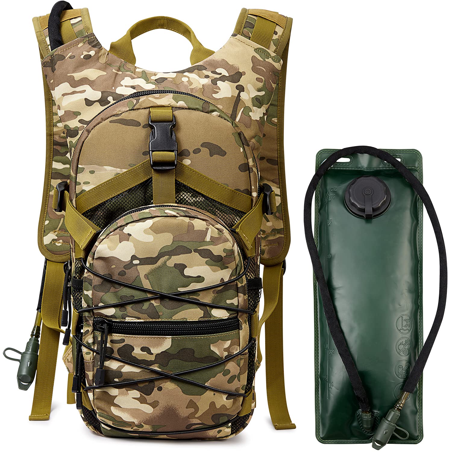 G4Free Hydration Pack Tactical Backpack Rucksack with 3L Water Bladder for Hiking Cycling Biking Running Walking and Climbing