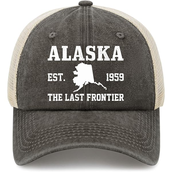 Alaska The Last Frontier Embroidered Strapback 100% Cotton Hat Cap OSFM Alaska Last Frontier State Embroidered Trucker Cap  main image 2