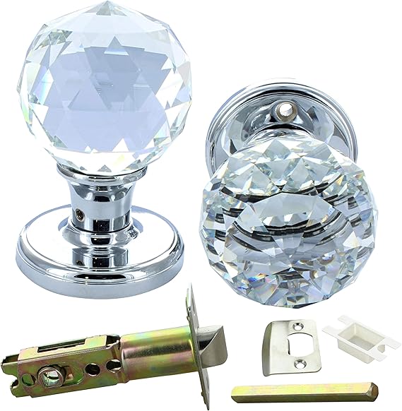 Maniglie Porta In Vetro Sfaccettato - 60mm, Cromato, Confezione 2 Pezzi - Foto 9