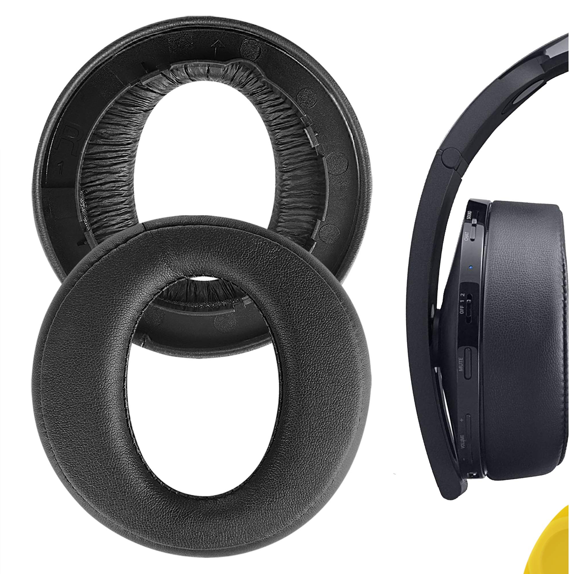 Geekria Ear Pads Replacement for SONY PlayStation Platinum, PS4 Platinum Wireless Headphones (Not Compatible with PS Gold 2018) Ear Cushions, Repair Parts (Black)