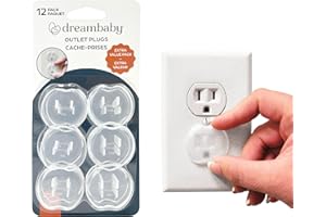 Dreambaby Plastic Baby Safety Outlet Plug Covers - 12 Pack - Outlet Covers Baby Proofing