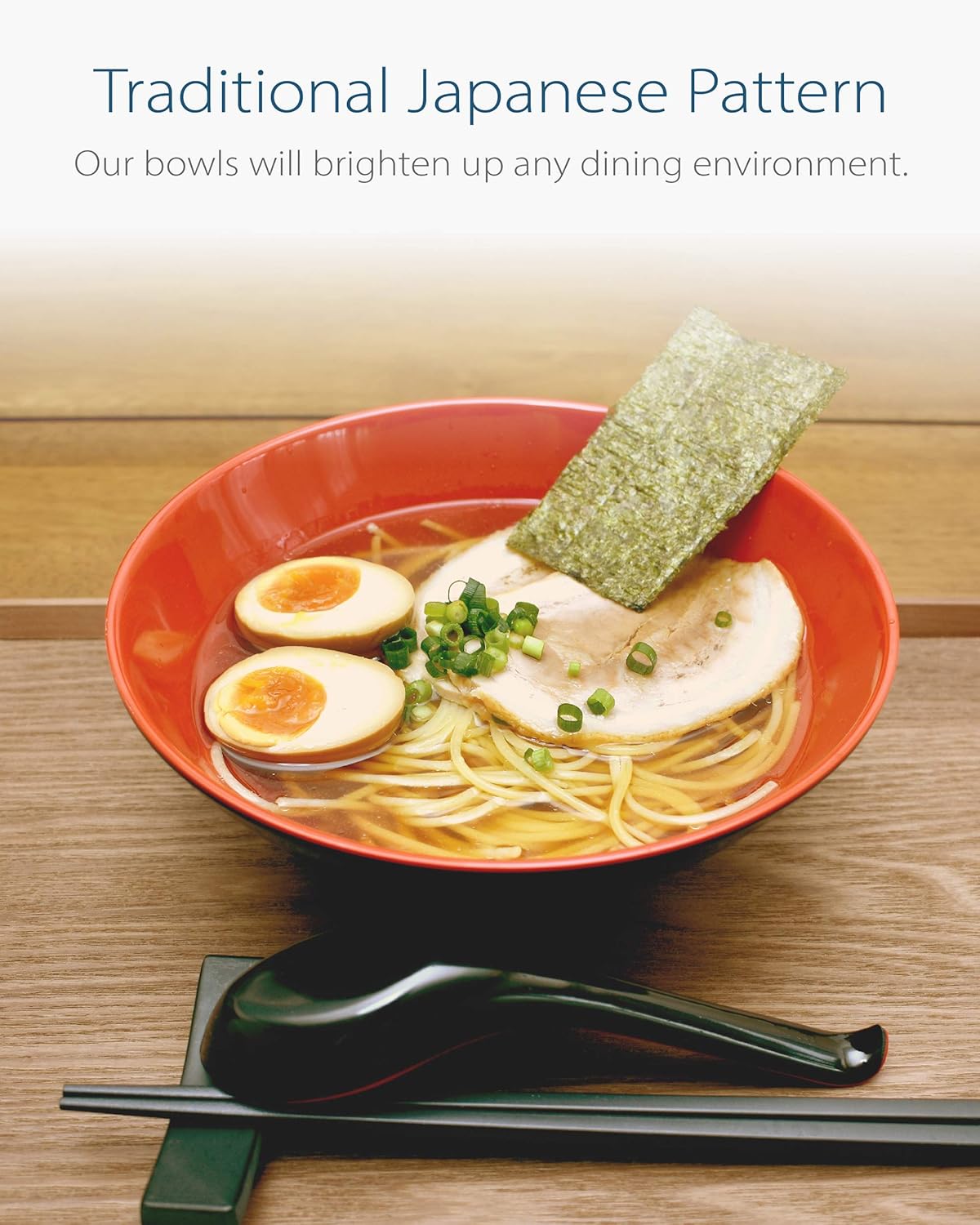 12 piece 57 fl oz Large Japanese Ramen Noodle Soup Bowl Melamine Hard