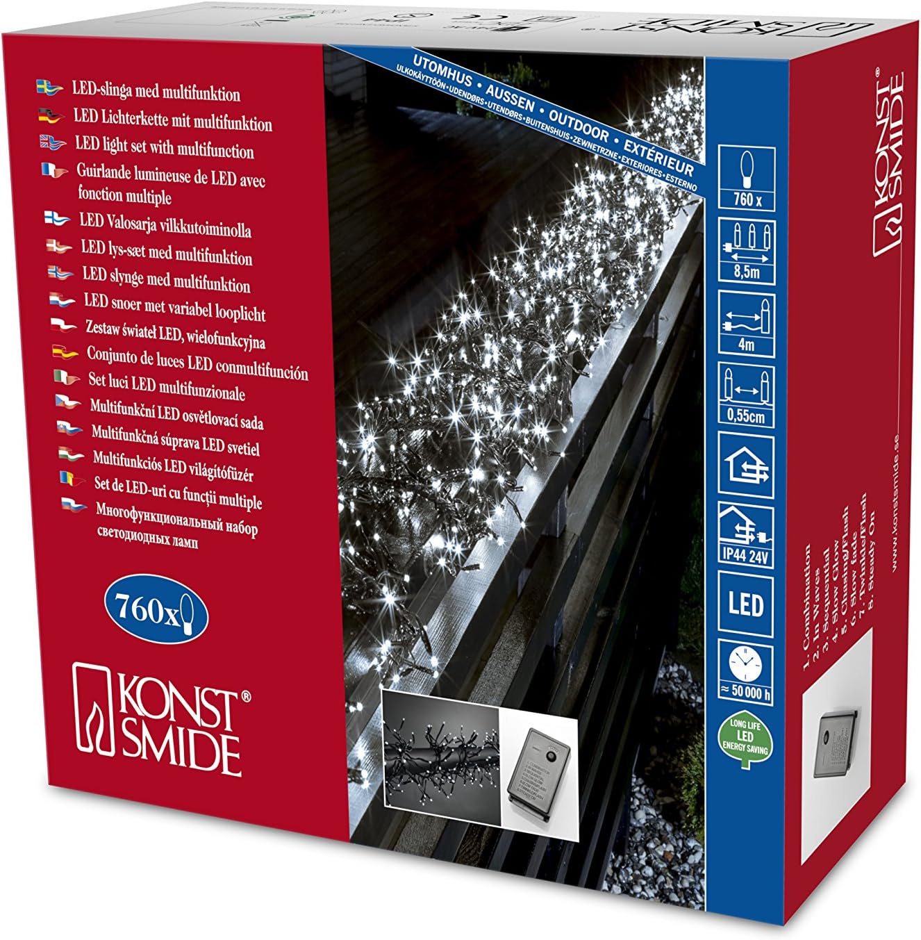 Konstsmide Christmas Lights LED Cluster Christmas Lights/Outdoor or Indoor (IP44)/24V Transforme /8 Functions - Image 5