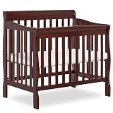 Dream On Me Aden 4-in-1 Convertible Mini Baby Crib in Black, GreenGuard Gold & BSA, Sustainable Pinewood, Non-Toxic Finish, 3 Mattress Heights, Converts to Mini Day & Twin-Size Bed