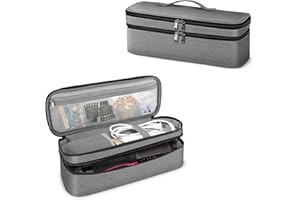 SITHON Double-Layer Travel Carrying Case for Shark FlexStyle/SmoothStyle, Water Resistant Storage Organizer Bag for Airwrap Styler, Also for Revlon One-Step Hair Dryer (Bag Only) (Gray)
