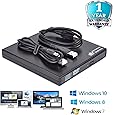 USB 2.0 External CD DVD Drive DVD Rom CD Burner Writer Rewriter Copier Slim Portable CD-RW For Netbook, Notebook, Desktop, Laptop, MAC, Support Windows 10,8,7,Vista, XP, MAC OS - Victorian Systems&reg;