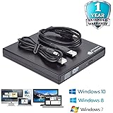 USB 2.0 External CD DVD Drive DVD Rom CD Burner Writer Rewriter Copier Slim Portable CD-RW For Netbook, Notebook, Desktop, Laptop, MAC, Support Windows 10,8,7,Vista, XP, MAC OS - Victorian Systems&reg;