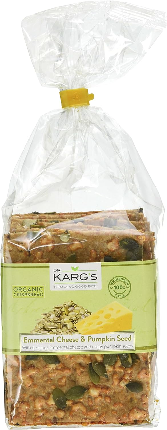 Dr Karg Organic Emmental Cheese and Pumpkin Seed Crispbread, 200 g Amazon.co.uk Prime Pantry