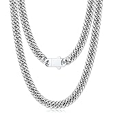 Joymoly 5MM/7MM/9MM Cuban Link Chain for Men Boys with Push-Lock Clasp, Thick 18K Gold Plated Stainless Steel Chains for Men, Cool Mens Necklace Chain 18/20/22/24/26 Inch