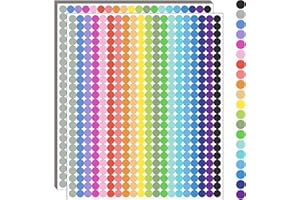 YSHIHE 10000 PCS Small Dot Stickers 1/4" Round Color Coding Labels Circle Dot Stickers Label Sticker in 20 Colors for Office,Classroom