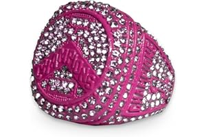 RIVAL RINGS Championship Ring, Brass Accessory & Collectible for Any Sport, Use as Football Ring, Basketball Championship Ring & More, With 364 Cubic Zirconia Stones & Acrylic Display, 5XL