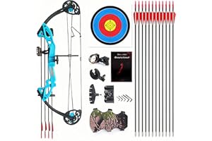 Lanneret Compound Bow and Archery Sets - Right Hand Archery Compound Bows 15-29 lbs Draw Weight Adjustable for Youth and Beginners，Hunting Bow Kit for Beginner
