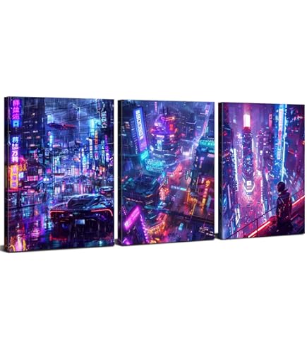 BigWig Prints Neon-Poster Set – 9 Cyberpunk & Japan Poster Im Vaporwave Stil | Ungerahmt, Je 20,3 X 25,4 Cm