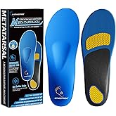 Orthostride Orthotic Insoles with Metatarsal Pads, Plantar Fasciitis Arch Support Inserts for Metatarsalgia, Morton's Neuroma, Ball of Foot Pain Relief, Man Women Insoles for Standing All Day-F