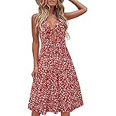 VOTEPRETTY Women's Summer Dresses Spring Sundresses Beach Clothes Outfit Vacation 2024 V Neck Casual Tropical Resort Hawaiian