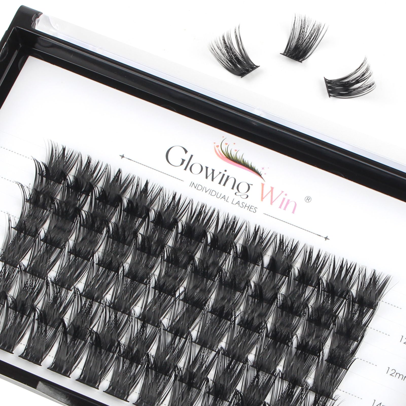 Glowingwin Individual Lashes Cluster Lashes Natural Look 10-16mm Mixed 72 Clusters Volume Reusable Eyelashes Individual DIY Lash Extensions At Home — image 1