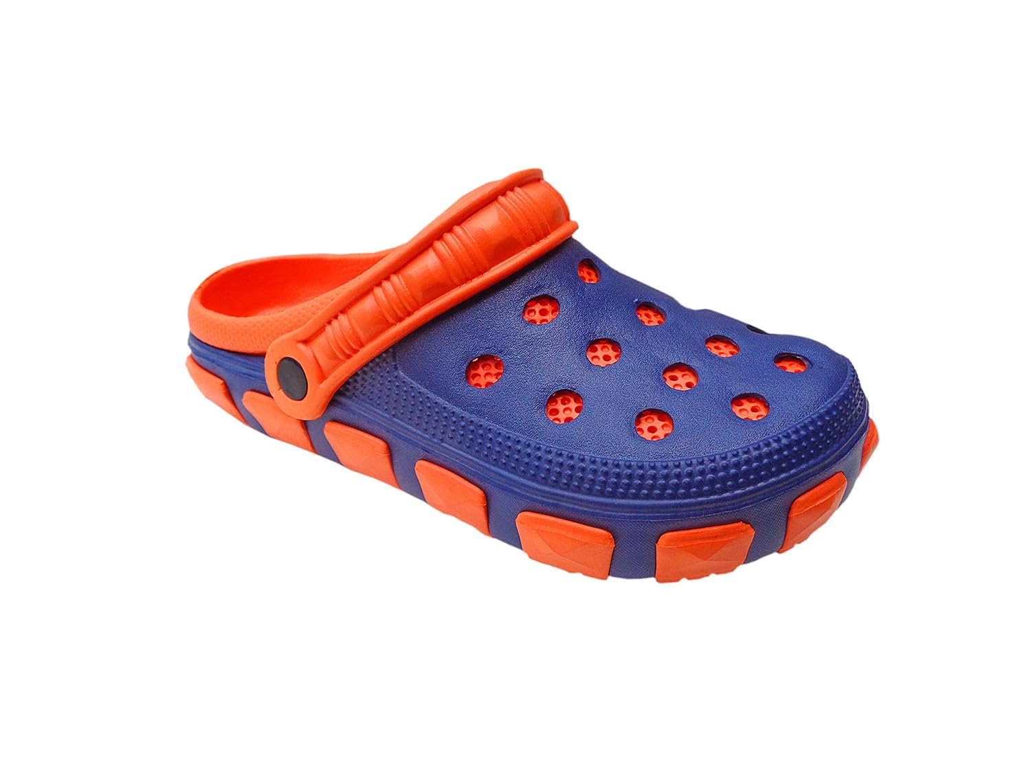 orange and blue crocs