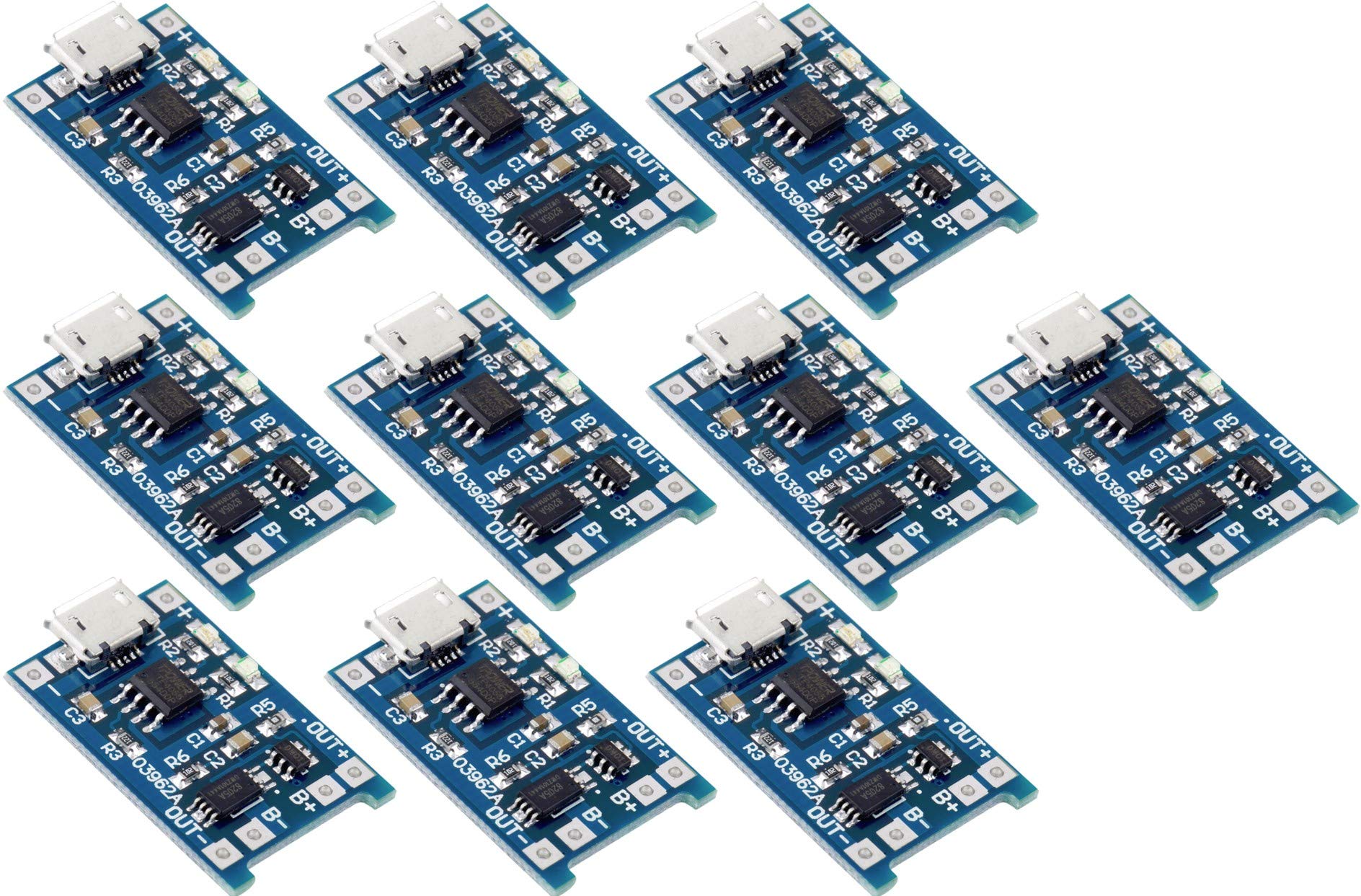 10pcs 5V 1A Micro USB 18650 Lithium Battery Charging Board Charger Module
