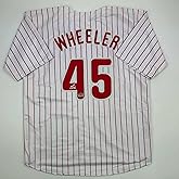 Facsimile Autographed Zack Wheeler Philadelphia Pinstripe Reprint Laser Auto Baseball Jersey Size Men's XL