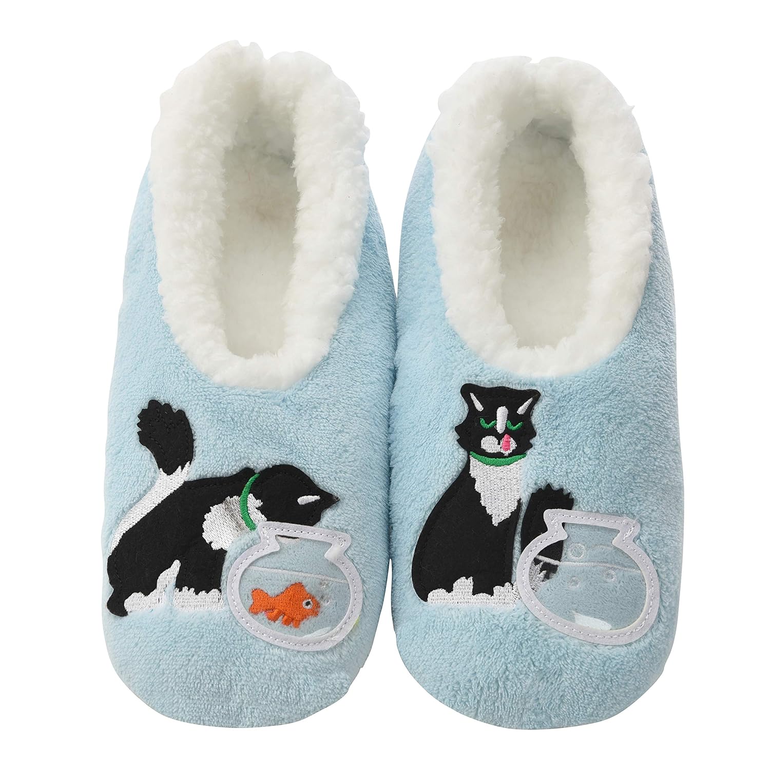 Snoozies Womens Classic Splitz Applique Slipper Socks