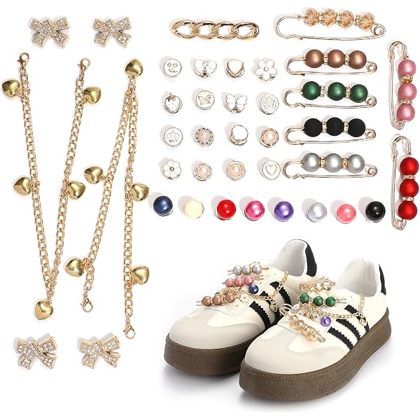 Nbeads – 4 Colgantes De Zapatos En Forma De Pajarita Con Perlas, Decoración Para Cordones, Mochila O Llaves