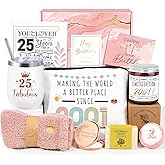 25th Birthday Gifts for Women, 25th Birthday Gift Ideas, 25th Birthday Gifts for Her, 9PCS Gifts Baskets for 25 Year Old Woman, Best Friend, Daughter, Sister, 2001 Birthday Gifts, 25 Fabulous Gift