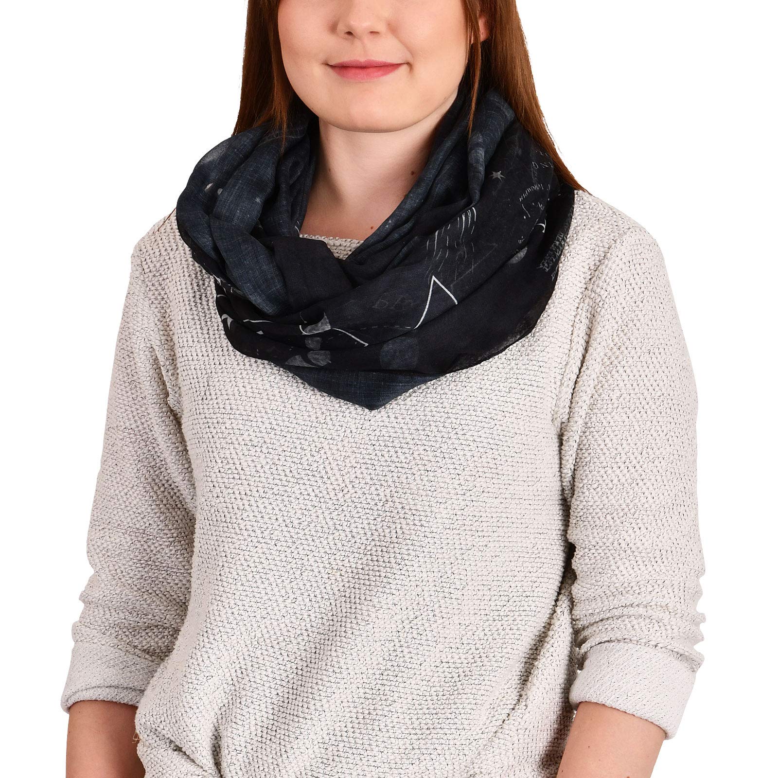 Elbenwald Harry Potter Loop Scarf Map of the Marauder Ø80cm black