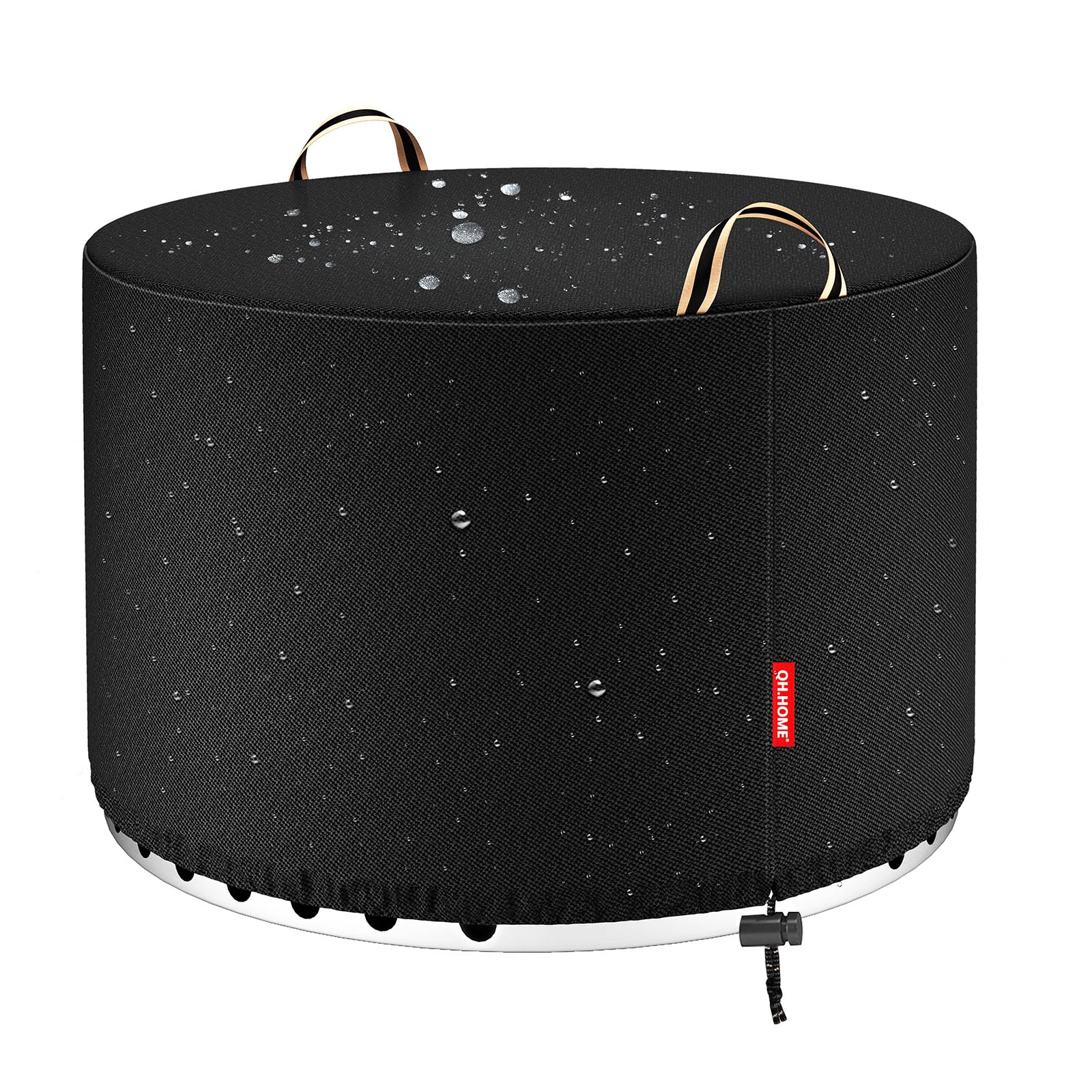 Photo 1 of [2025 Upgraded 900D Fabric] Fire Pit Cover Round for Solo Stove Yukon, 30"D x 18"H fits 27"- 29" Fire Pit, 900D Heavy Duty Waterproof Fabric for Outdoor Camping - Black