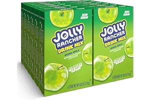 SINGLES TO GO! Jolly Rancher Singles To Go Powdered Drink Mix, Green Apple, 72 Total Servings, Sugar-Free Drink Powder, Just Add Water, 0.62 Ounce (Pack of 12)