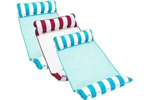 Aqua 4-in-1 Monterey Hammock Pool Float & Water Hammocks, 1-2-3-4 Multipacks – Multiple Colors/Styles – for Adults and Kids Floating