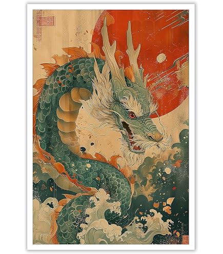 Amazon.com: Sacred Asian Chinese Loong Canvas Wall Art Vintage