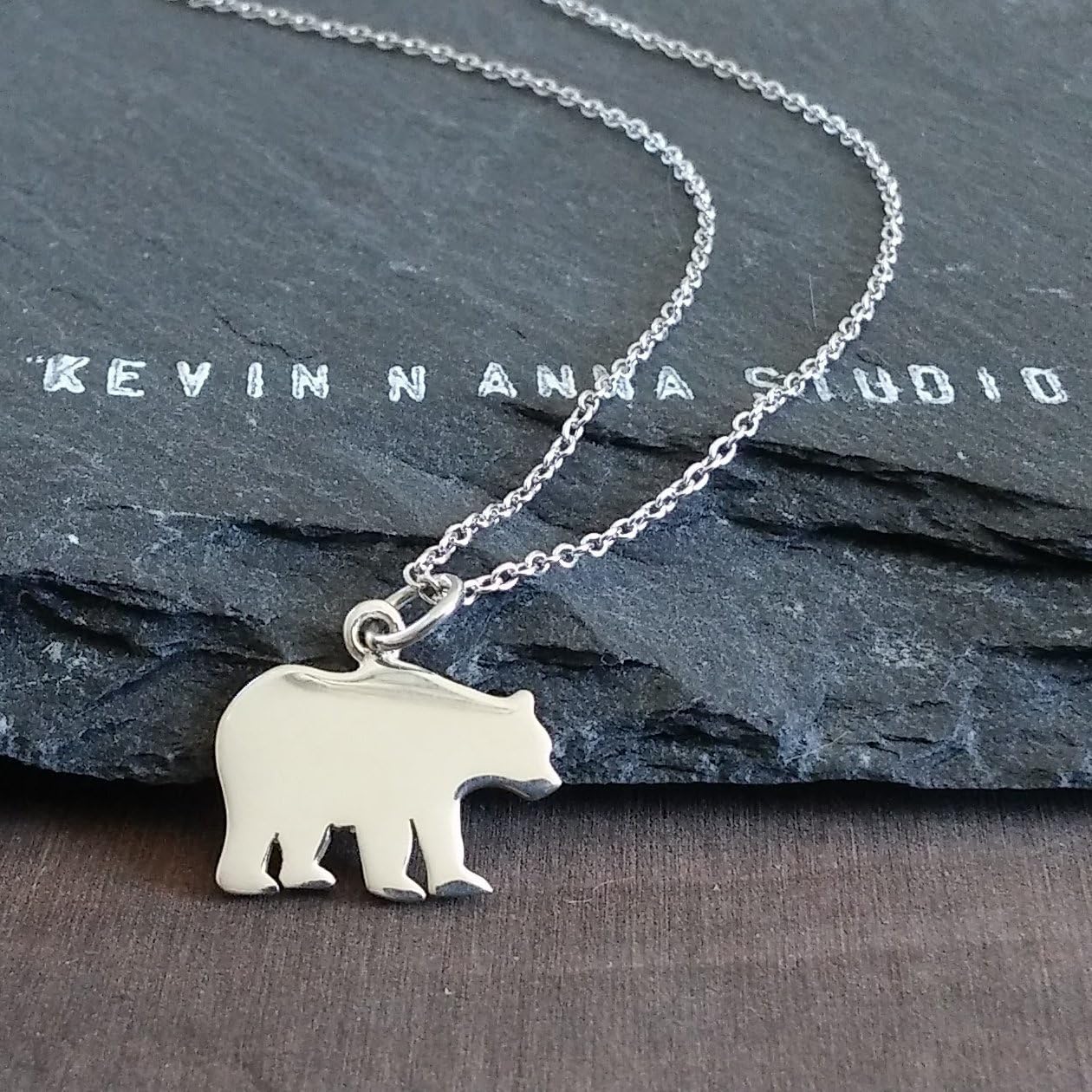 Sterling Silver Mama Bear Charm Pendant Necklace, 18"