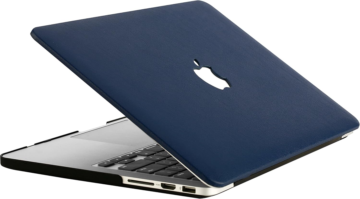 KECC Leather Case Compatible with MacBook Pro 15" (2019/2018/2017/2016) Italian Leather Hard Shell Cover A1990/A1707 Touch Bar (Navy Blue Leather): Computers & Accessories