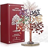 Hopeseed 7 Chakra Crystal Tree of Life Handmade Bonsai Healing Crystal Trees for Home, Desk, Living Room, Office Decor for Positive Energy, Good Luck Birthday Gifts for Women, Mom, Men