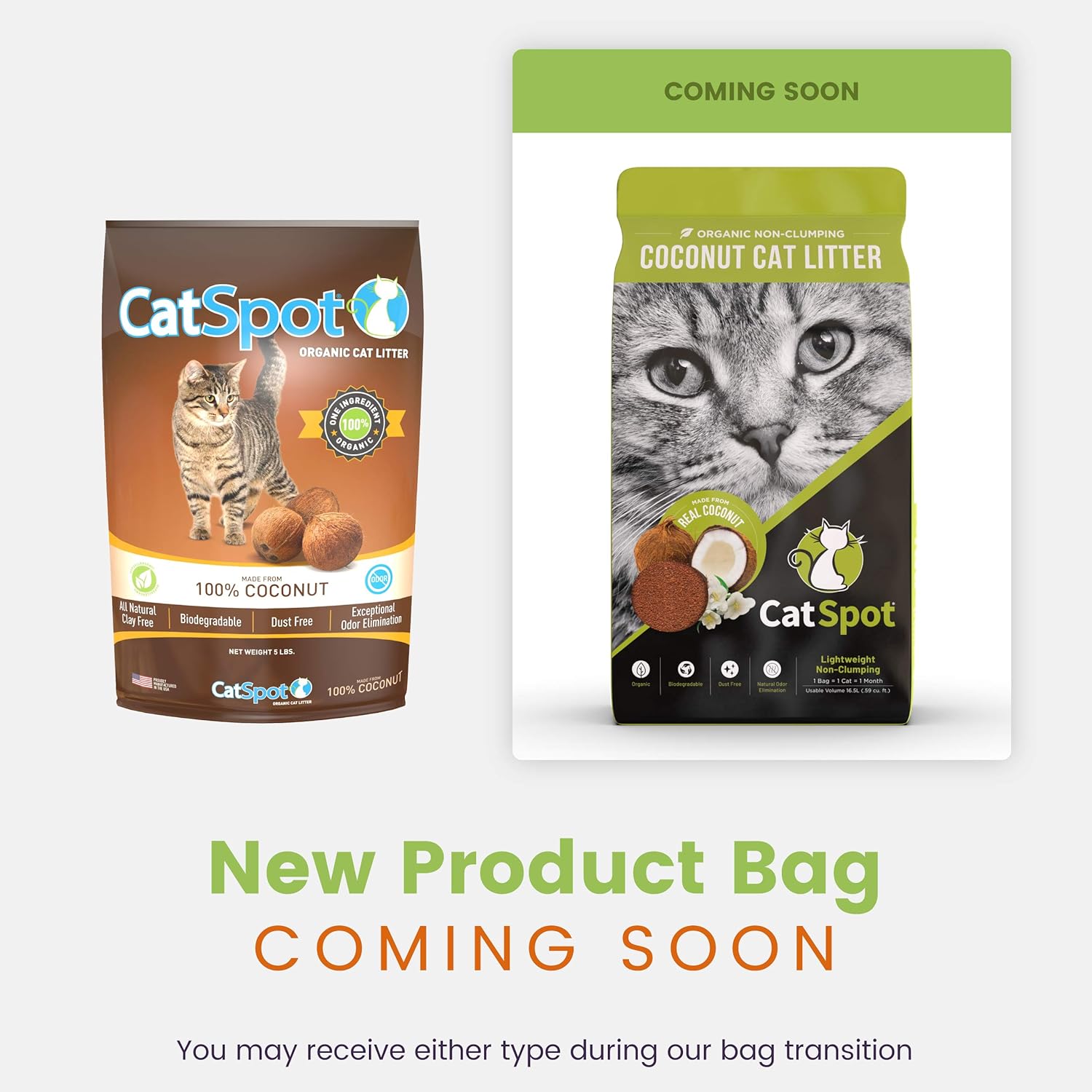 CatSpot Litter, 100 Coconut Cat Litter AllNatural, Lightweight Dust