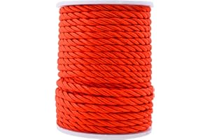 Mandala Crafts Red Twisted Cord Trim Decorative Rope for Crafts - Braided Red Rope Trim for Upholstery Cording Handfasting Graduation Cord