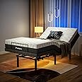 POMT Adjustable Bed Frame Twin XL Quick Assembly Adjustable Bed Base Electric Bed Frame with Wireless Remote Independent Head and Foot Incline Dual USB Charging Ports Under Bed Nightlight Side