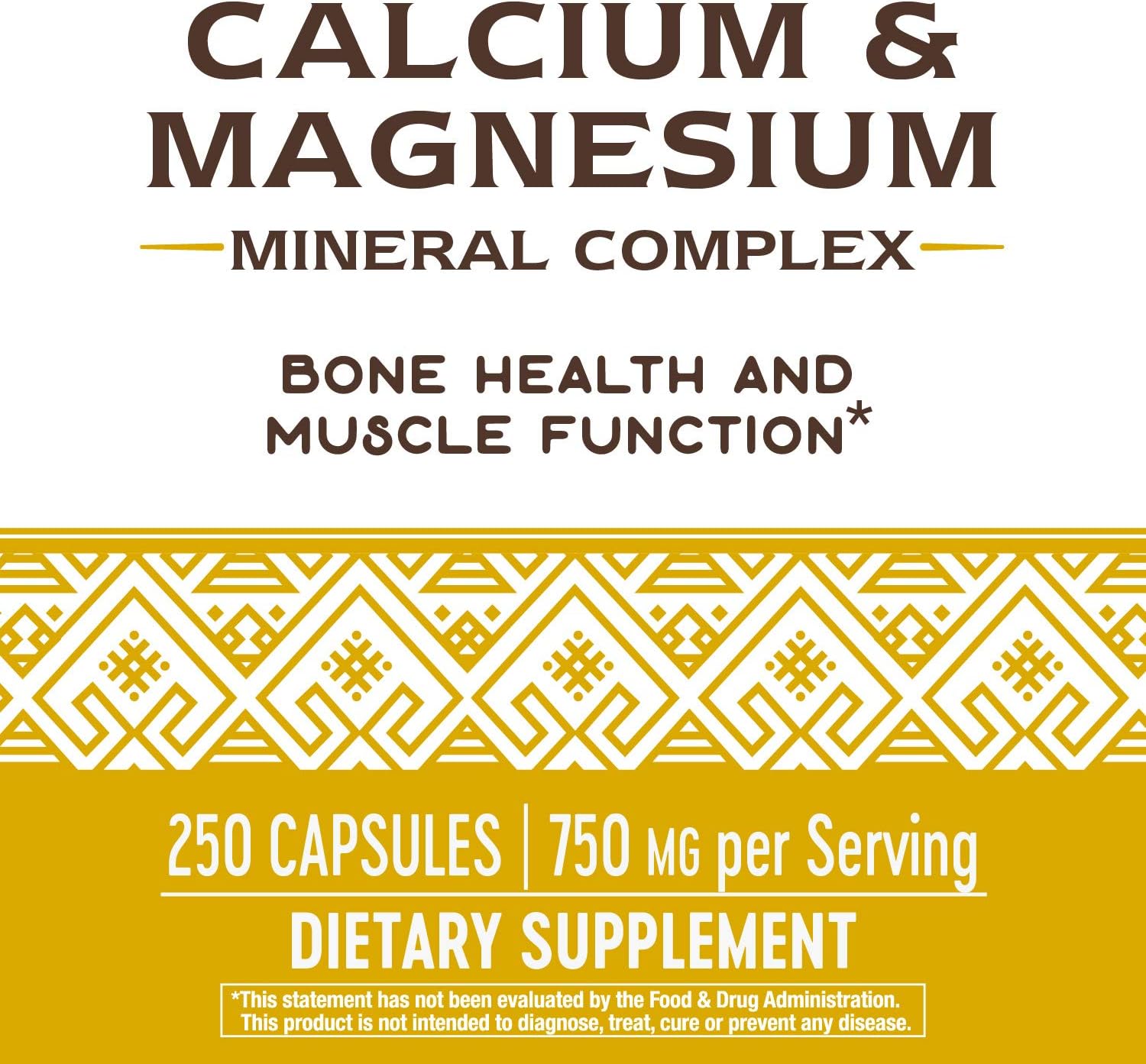Nature's Way Calcium & Magnesium Mineral Complex, 750 mg per serving, 250 Capsules: Health & Personal Care