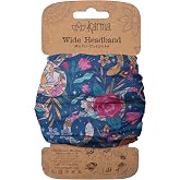 Karma Snakes Headband for Women - Wide - Fabric Headband and Stretchy Hair Scarf - Blue