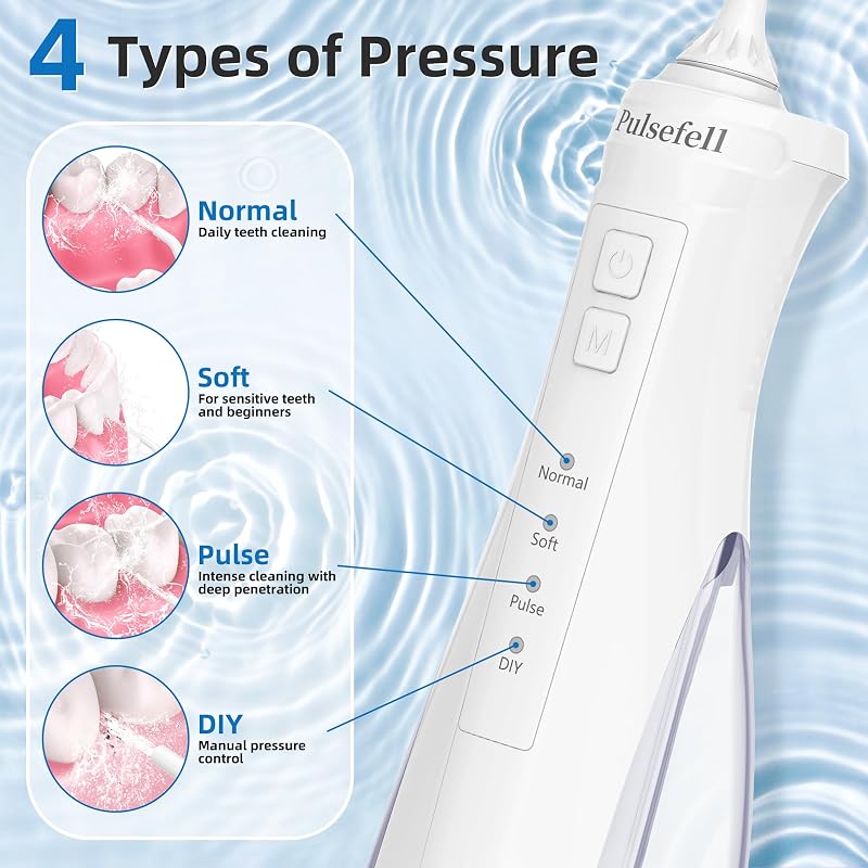 Irrigador Dental Portátil, 300 ML Water Flosser Recargable