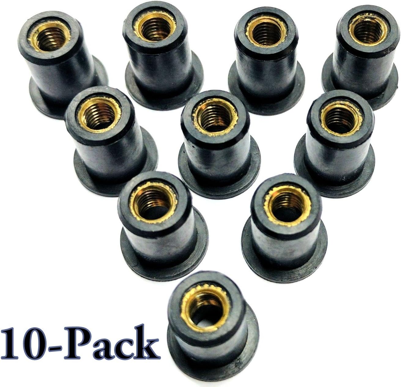 10 Pcs Rubber Well Nuts w/ M5 Brass Insert 5mm Metric wellnuts