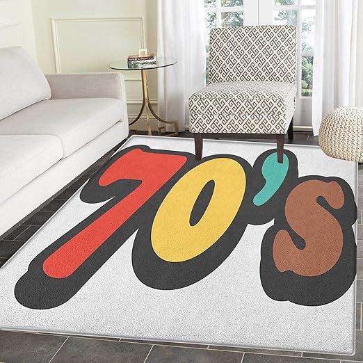 Amazon Com 70s Party Rugs For Bedroom The Seventies Symbol