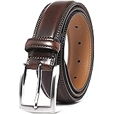 Fabio Valenti Genuine Leather Dress Belts For Men - Mens Belt For Suits, Jeans, Uniform With Single Prong Buckle