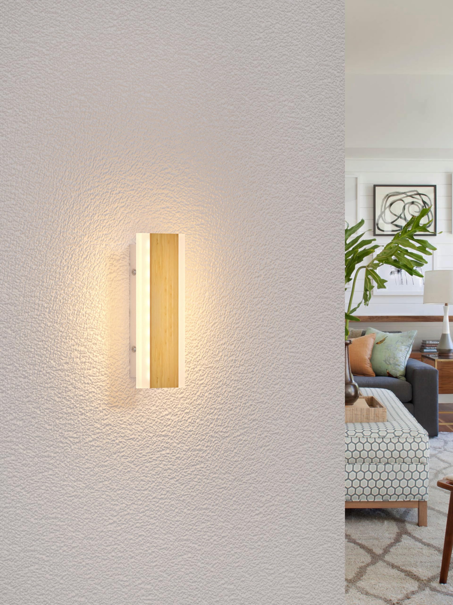 LUOLONG LED Wall Light Wood Long Wall Lamp Bamboo 20cm Indoor Lamp 3000K Wall Lights 8W Modern Interior Lighting Bedside Lamp Hallway Lamp Wall Lamp for Bedroom Living Room Staircase