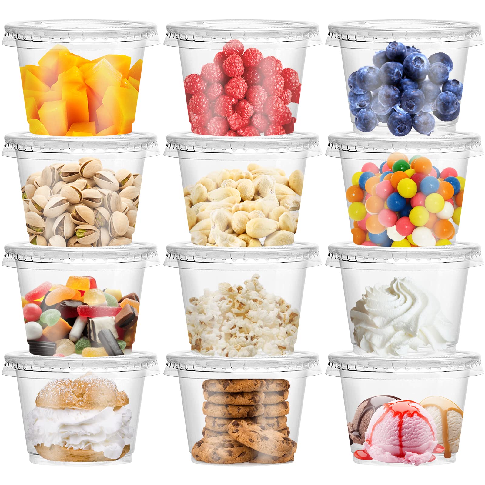 Qinsihwn 50 Pack 8 OZ Disposable Plastic Cups with