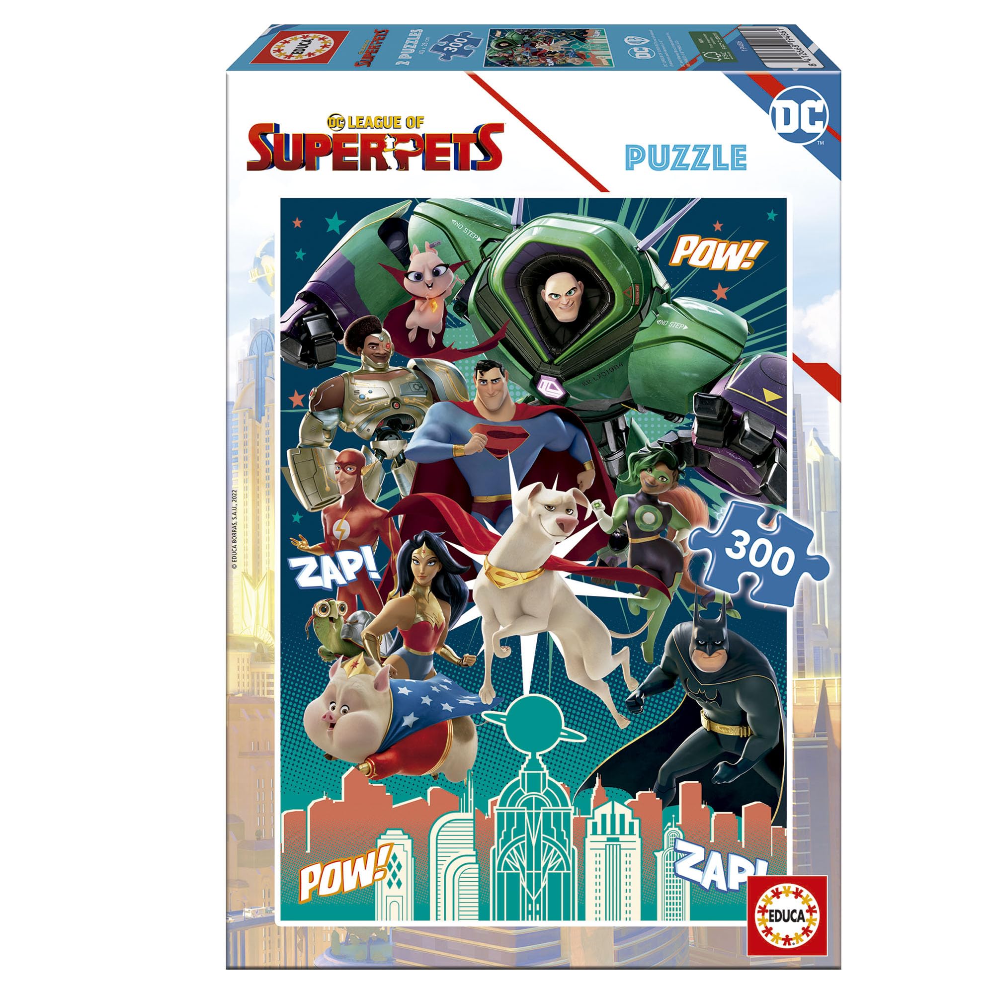 Educa 19486, DC League of Superpets, 300 Piece Puzzle for Adults and Children from 8 Years, Cartoon, Superman