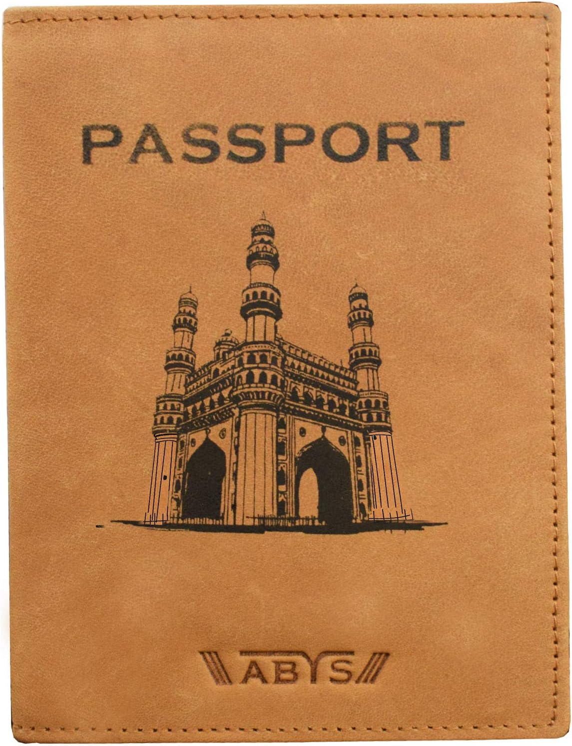 ABYS Genuine Leather Tan-cm Passport Cover & Wallet || Card Case